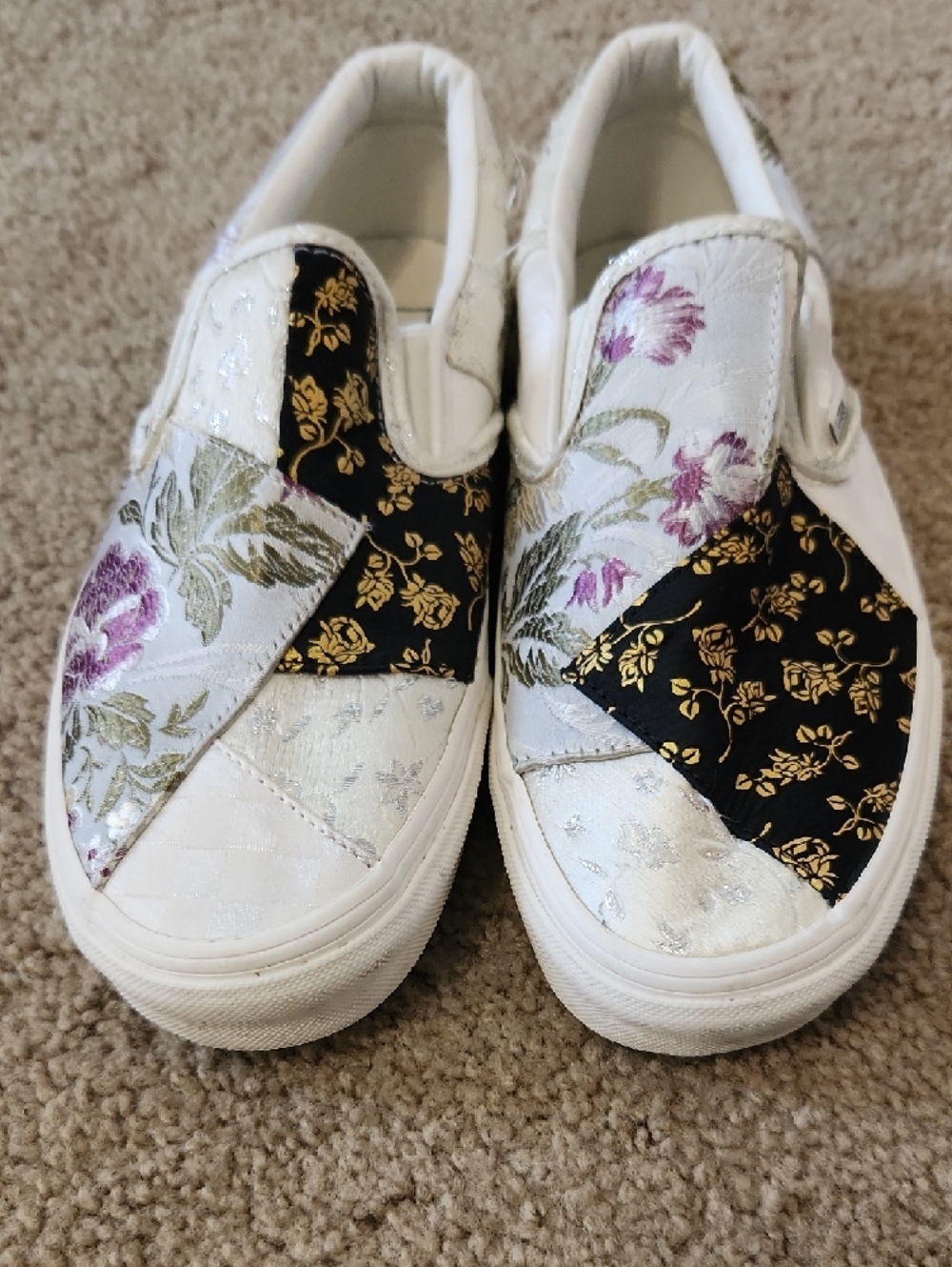 Vans Slip-On Patchwork Floral Sneakers - 9 - Picture 3 of 7